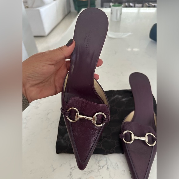 Auth Gucci Horsebuilt leather mules size 8 - Picture 1 of 6